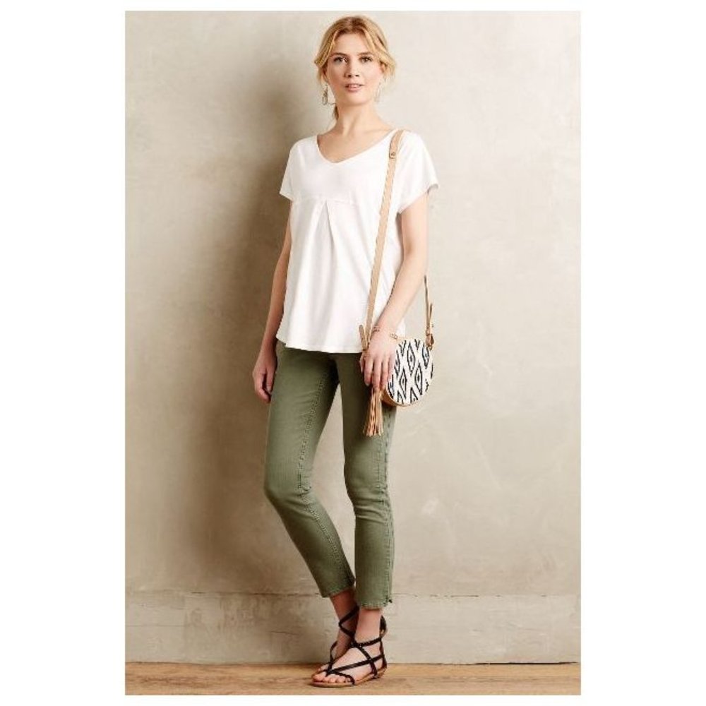 Anthropologie PILCRO Stet Cropped Ankle Jeans Olive sz 25 Women's - Picture 3 of 10